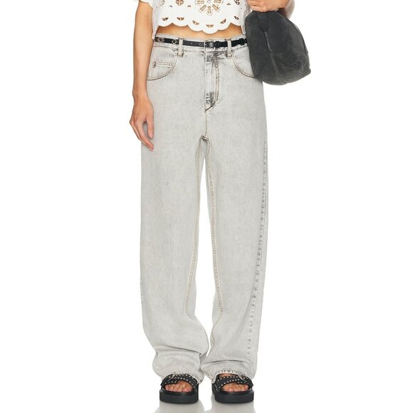 NEW Isabel Marant Joanny Baggy in Snow Grey FWRD JEANS